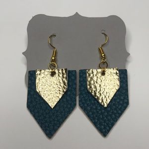 Double Layered Faux Leather Earrings